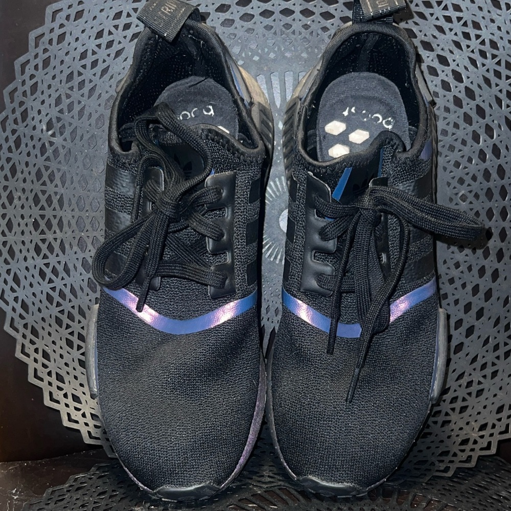 Adidas NMD_R1 Black and Purple Mens Sneakers - Picture 11 of 12